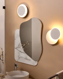 Set di 2 lampade da parete SEMNON LED Metallo Bianco