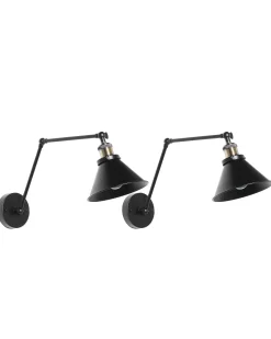 Set di 2 lampade da parete NARVA Regolabile Metallo Nero