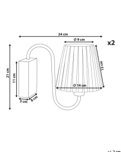 Set di 2 lampade da parete TOLKA Metallo Bianco