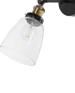 Set di 2 lampade da parete LOVAT Regolabile Metallo Trasparente Nero