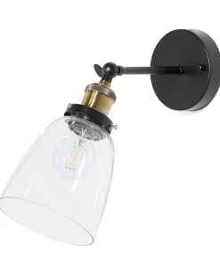 Set di 2 lampade da parete LOVAT Regolabile Metallo Trasparente Nero