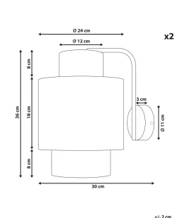 Set di 2 lampade da parete JAMMA Corda di carta Naturale