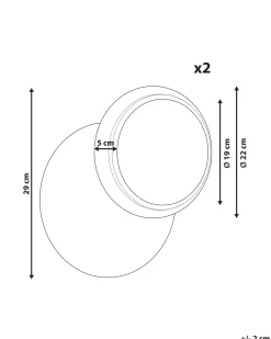Set di 2 lampade da parete SEMNON LED Metallo Nero