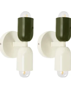 Set di 2 lampade da parete TOPI Metallo Bianco sporco