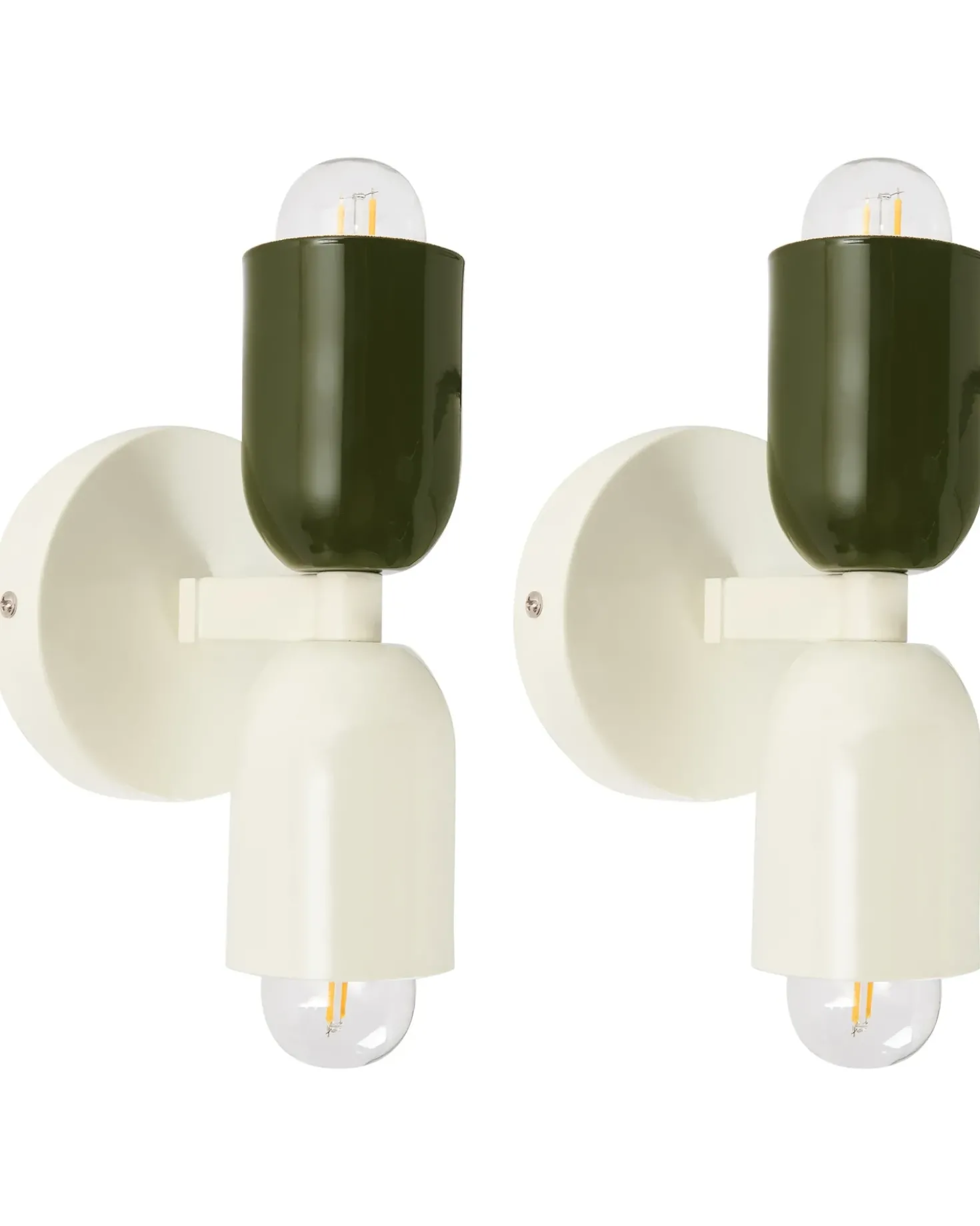 Set di 2 lampade da parete TOPI Metallo Bianco sporco