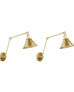 Set di 2 lampade da parete NARVA Regolabile Metallo Oro