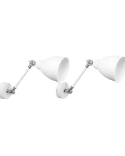 Set di 2 lampade da parete MISSISSIPPI Regolabile Metallo Bianco