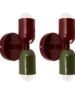 Set di 2 lampade da parete TOPI Metallo Rosso/Verde