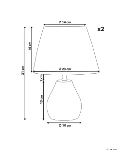 Set di 2 lampade da tavolo ARWADITO Ceramica Bianco sporco