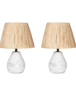 Set di 2 lampade da tavolo ARWADITO Ceramica Bianco sporco