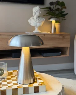 Set di 2 lampade da tavolo a LED senza fili KULFO con dimmer Metallo Argento