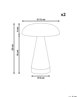Set di 2 lampade da tavolo a LED senza fili KULFO con dimmer Metallo Oro