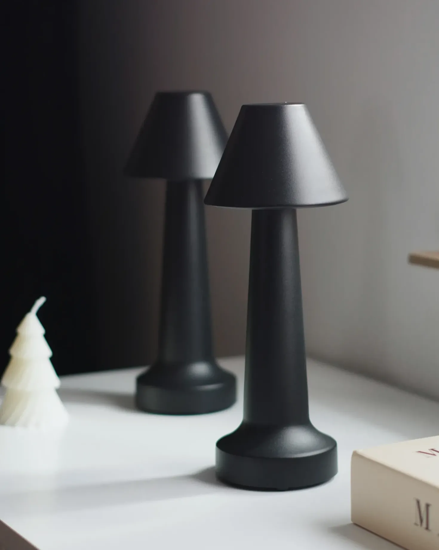 Set di 2 lampade da tavolo a LED senza fili JOANES con dimmer Metallo Nero