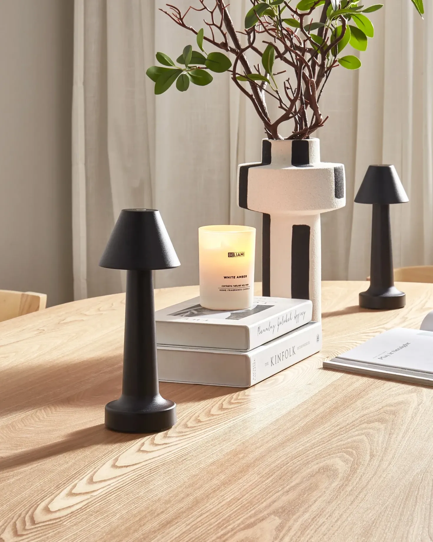 Set di 2 lampade da tavolo a LED senza fili JOANES con dimmer Metallo Nero