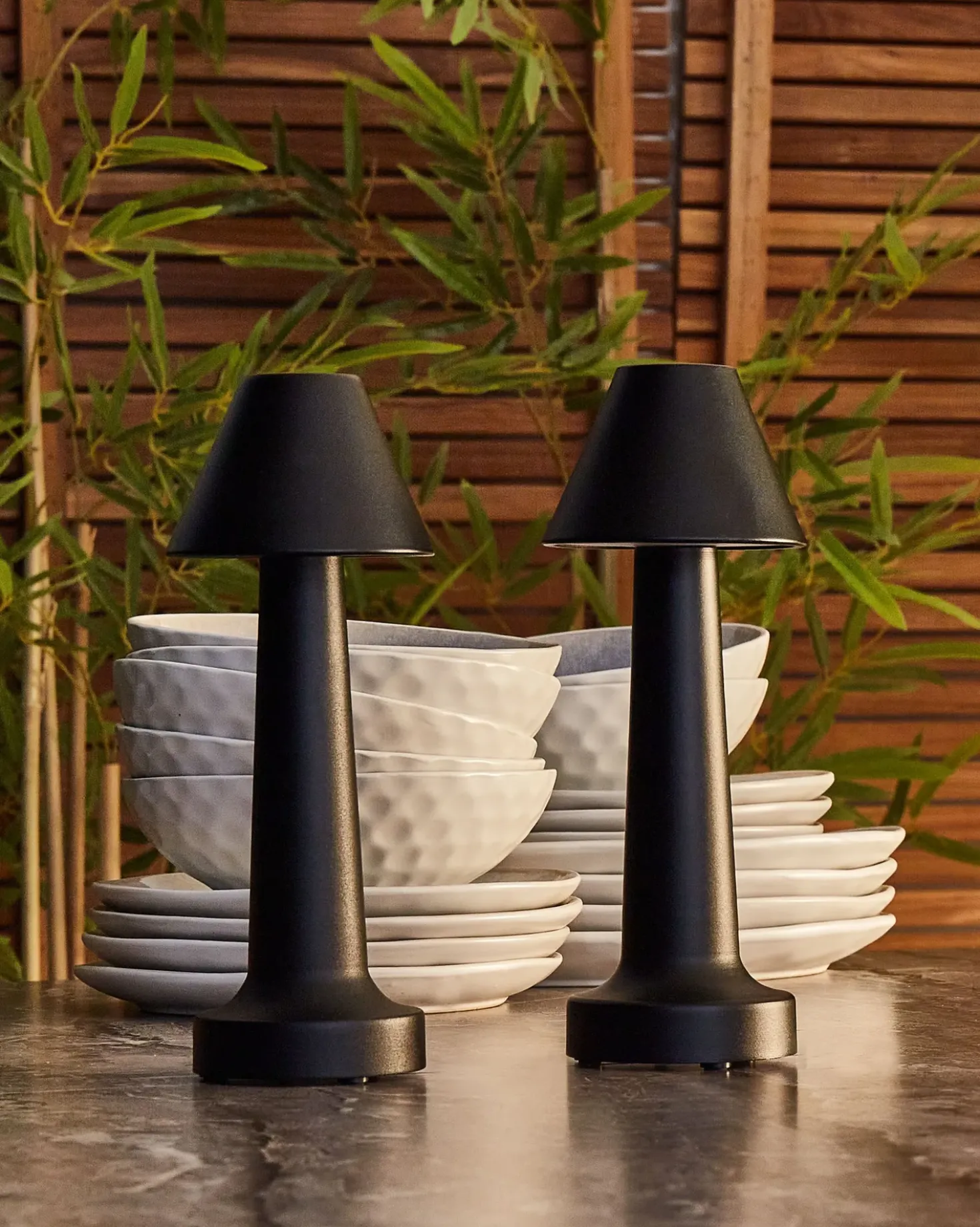 Set di 2 lampade da tavolo a LED senza fili JOANES con dimmer Metallo Nero