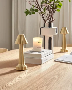Set di 2 lampade da tavolo a LED senza fili JOANES con dimmer Metallo Oro