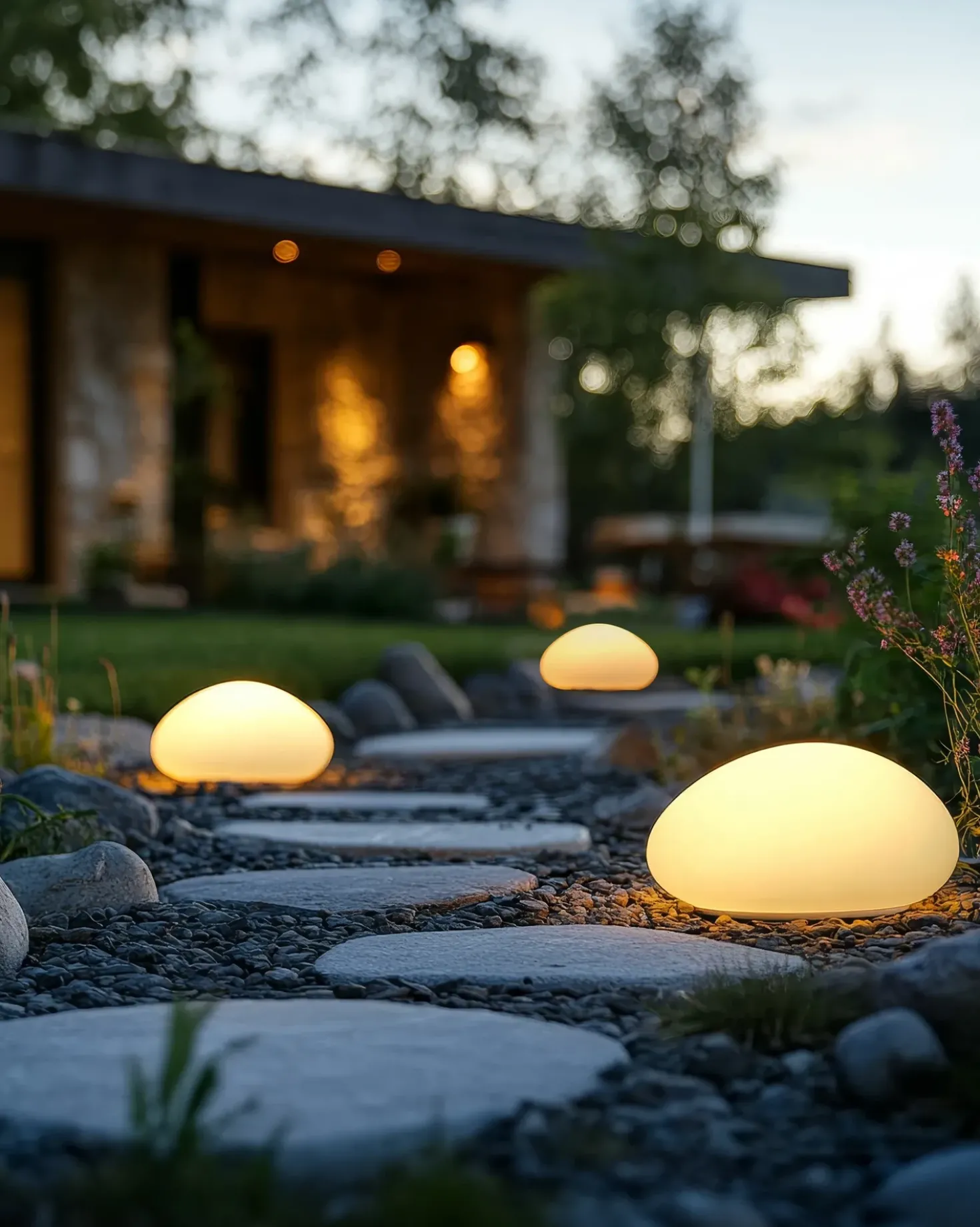 Set di 3 lampade decorative a LED per esterni FARALLON con telecomando Bianco