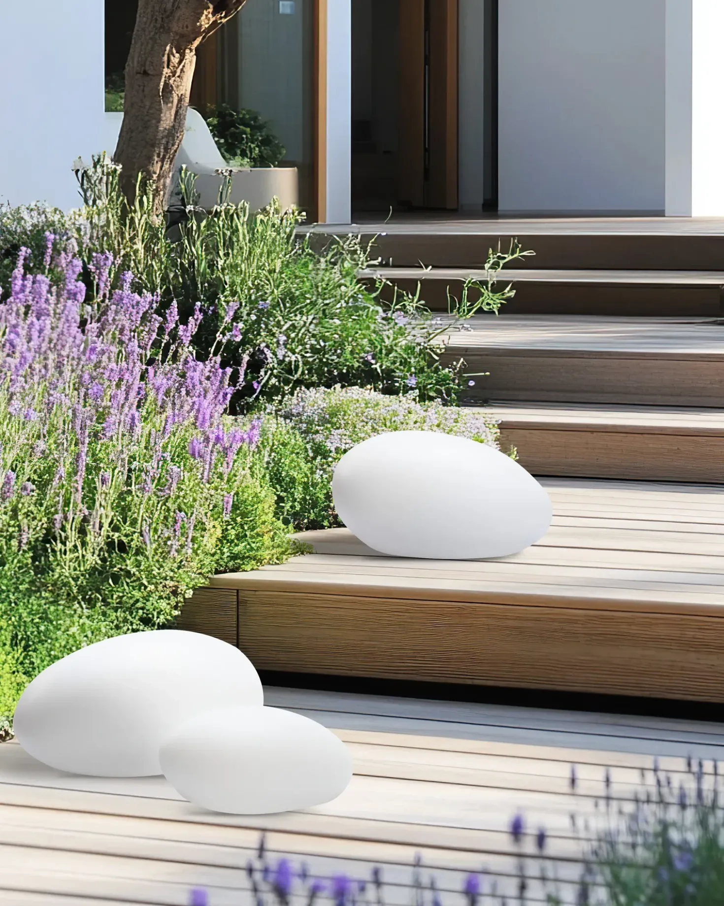 Set di 3 lampade decorative a LED per esterni FARALLON con telecomando Bianco