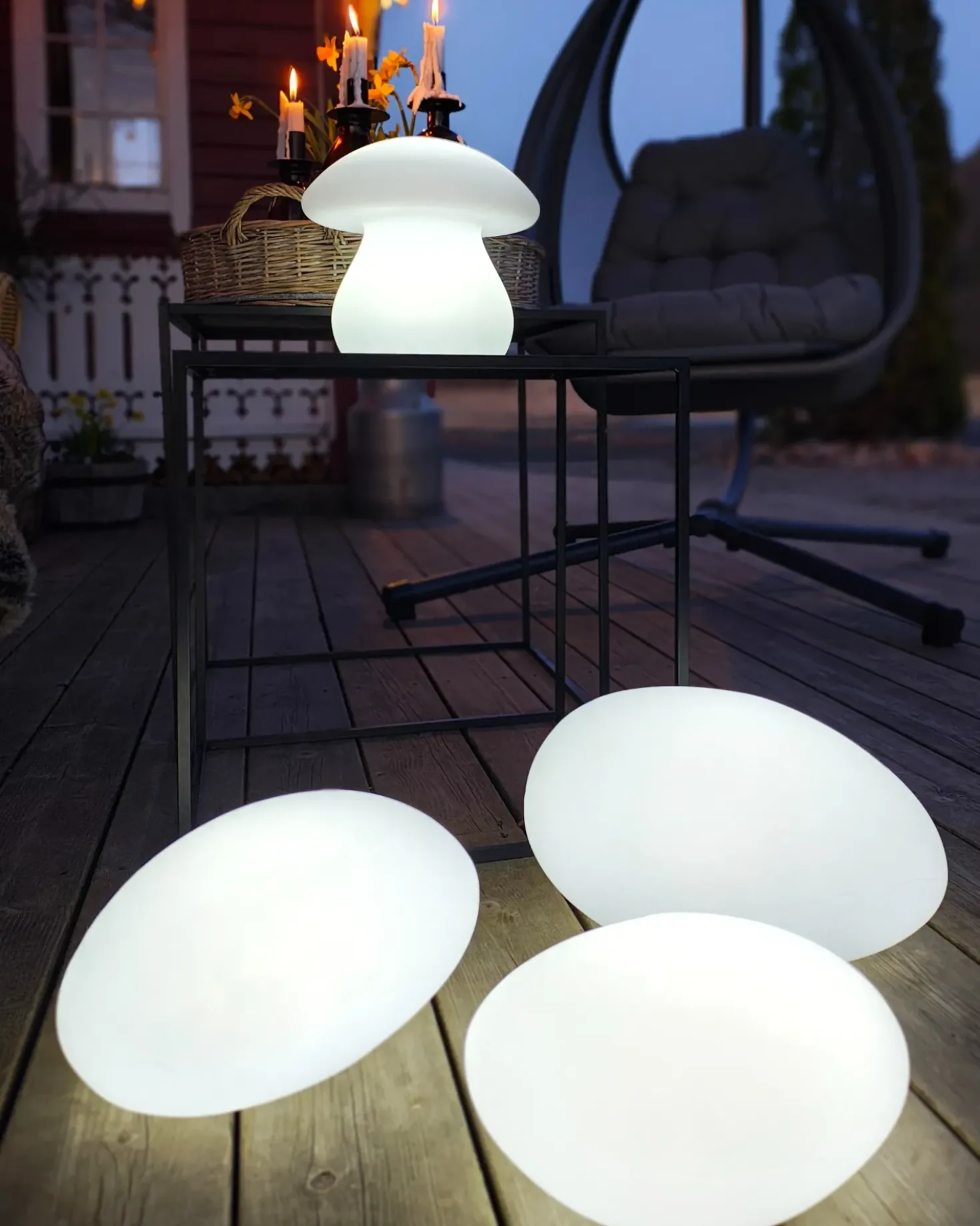 Set di 3 lampade decorative a LED per esterni FARALLON con telecomando Bianco