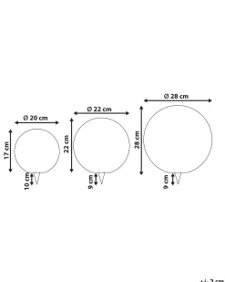 Set di 3 lampade solari a sfera LED per esterni LOBAINA con telecomando Bianco