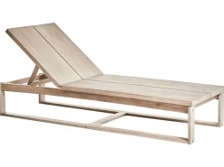 Set di 2 Lettini Prendisole con Cuscini AZZANELLO Legno d'acacia Bianco sporco