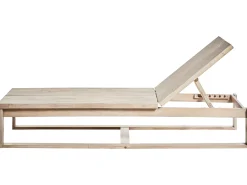 Set di 2 Lettini Prendisole con Cuscini AZZANELLO Legno d'acacia Bianco sporco