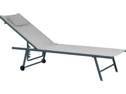 Set di 2 Lettini Prendisole SORONI Metallo Grigio chiaro