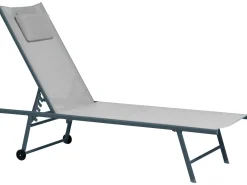 Set di 2 Lettini Prendisole SORONI Metallo Grigio chiaro