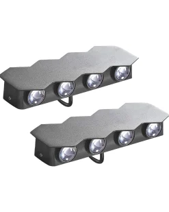 Set di 2 luci da parete da giardino a LED WELDON Nero
