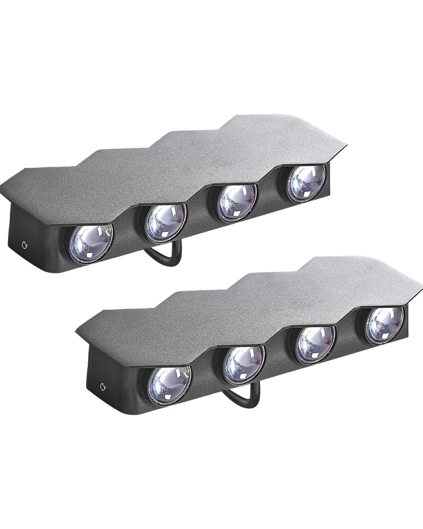 Set di 2 luci da parete da giardino a LED WELDON Nero