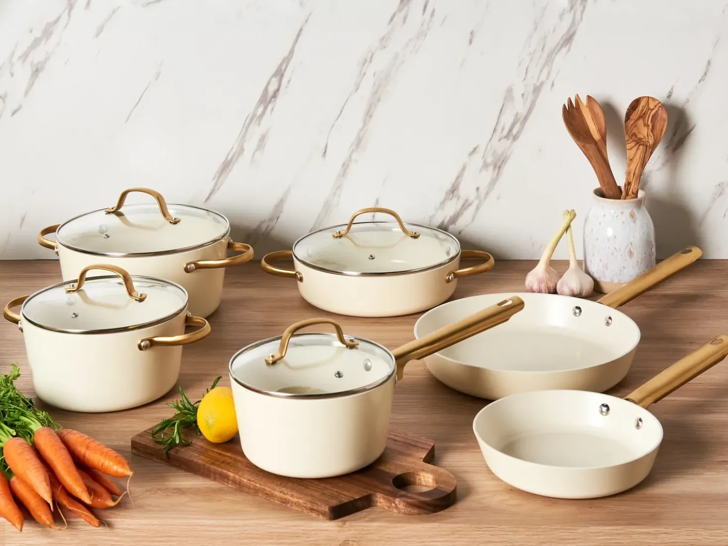 Set di 10 padelle ELITE PRO Bianco sporco