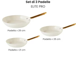Set di 3 padelle ELITE PRO Bianco sporco
