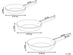 Set di 3 padelle ELITE PRO Bianco sporco