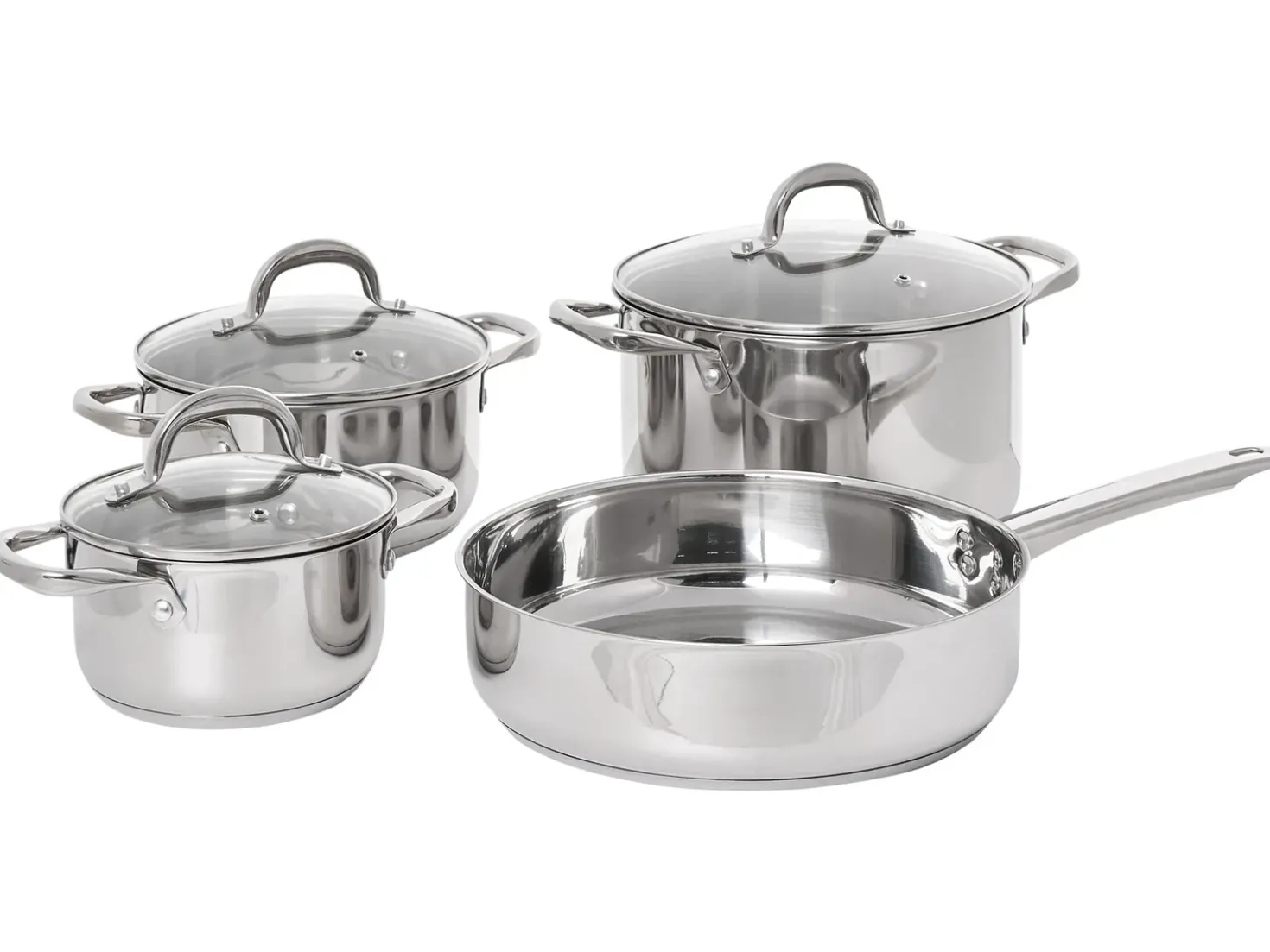 Set di 7 padelle PRIMECOOK Acciaio inox Argento