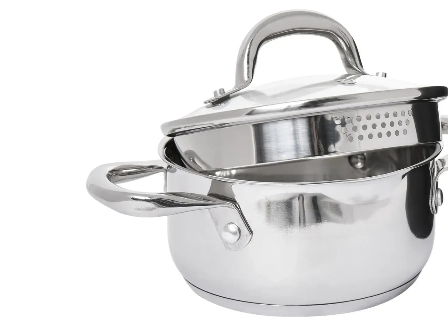 Set di 7 padelle PRIMECOOK Acciaio inox Argento