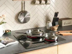 Set di 3 padelle PRIMECOOK Acciaio inox Argento