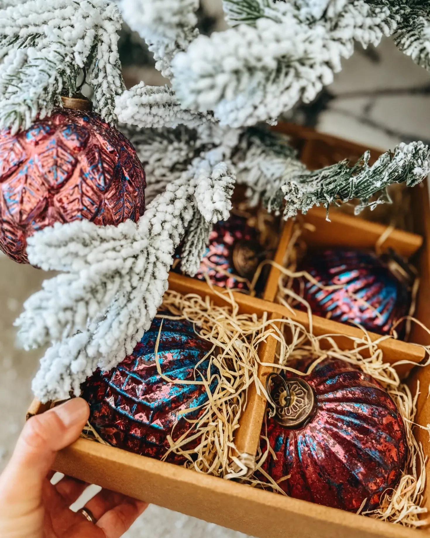 Set di 6 palline decorative ASTRAL Vetro Rosa