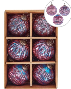 Set di 6 palline decorative ASTRAL Vetro Rosa