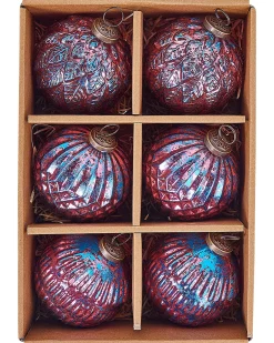 Set di 6 palline decorative ASTRAL Vetro Rosa