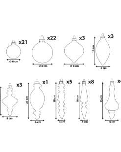 Set di 70 palline decorative FLICKER Vetro Oro