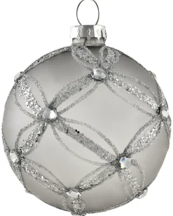 Set di 35 palline decorative FROSTFALL Vetro Grigio