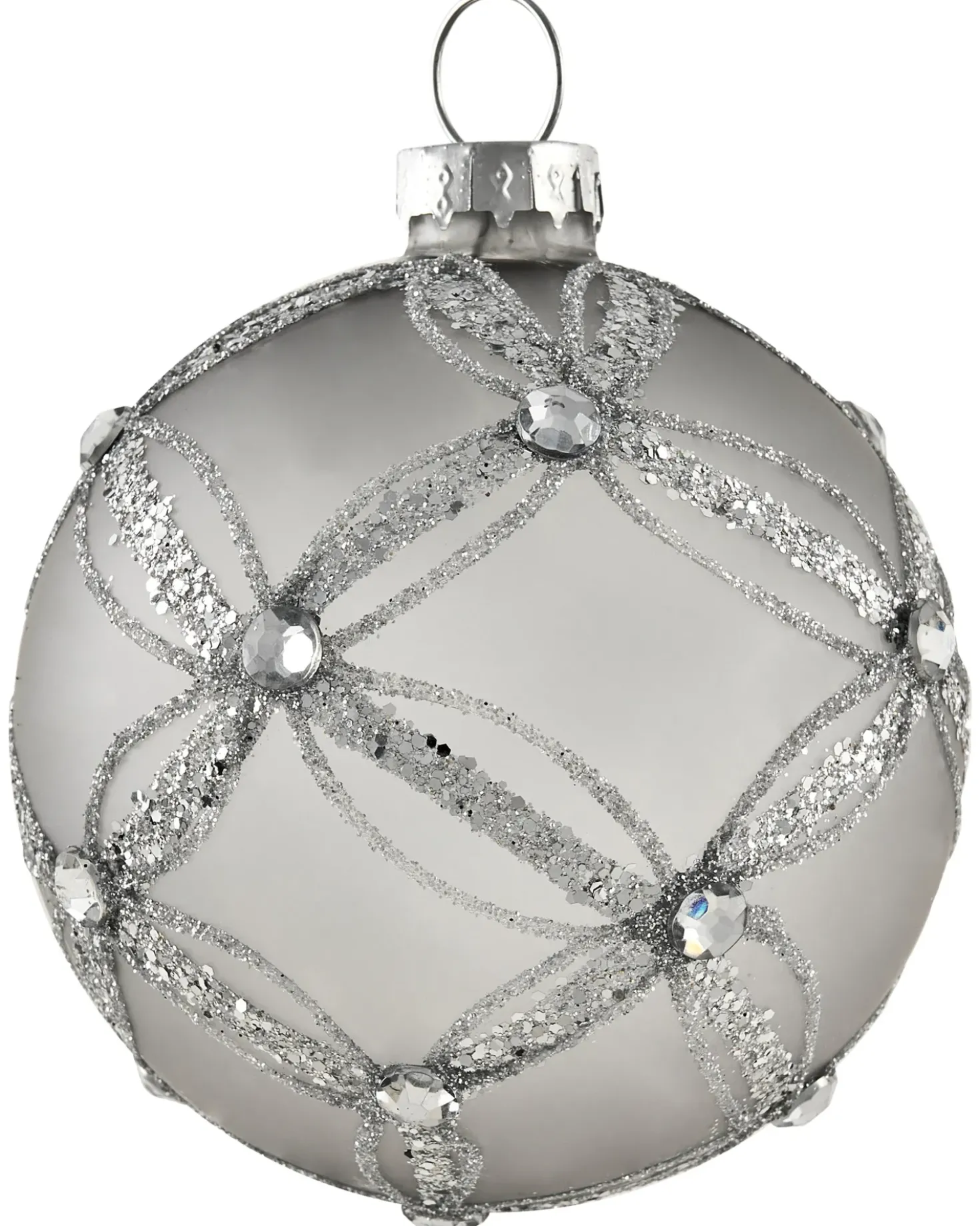 Set di 35 palline decorative FROSTFALL Vetro Grigio