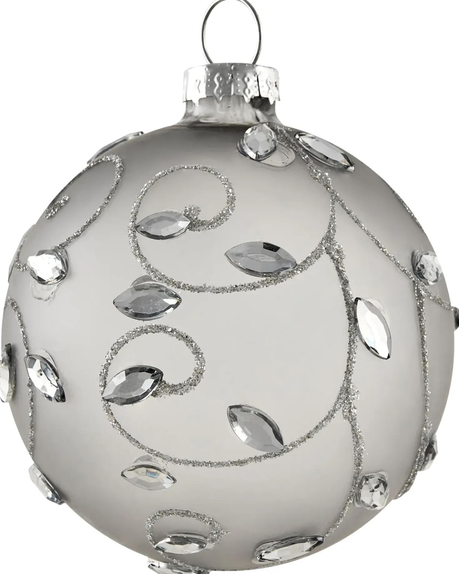 Set di 35 palline decorative FROSTFALL Vetro Grigio