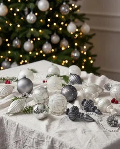 Set di 35 palline decorative FROSTFALL Vetro Grigio