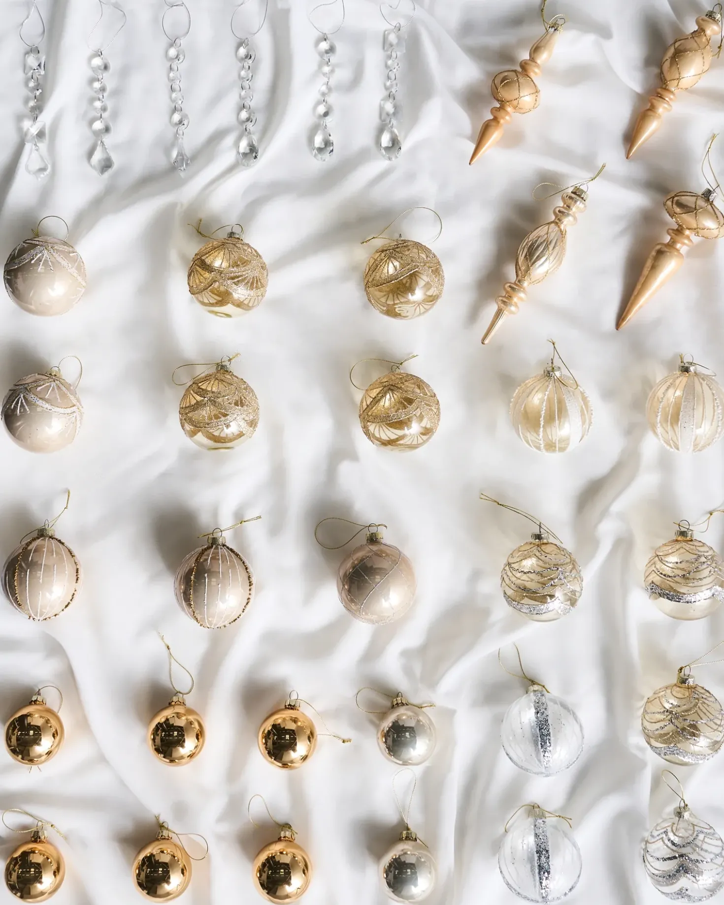 Set di 35 palline decorative BLING Vetro Oro