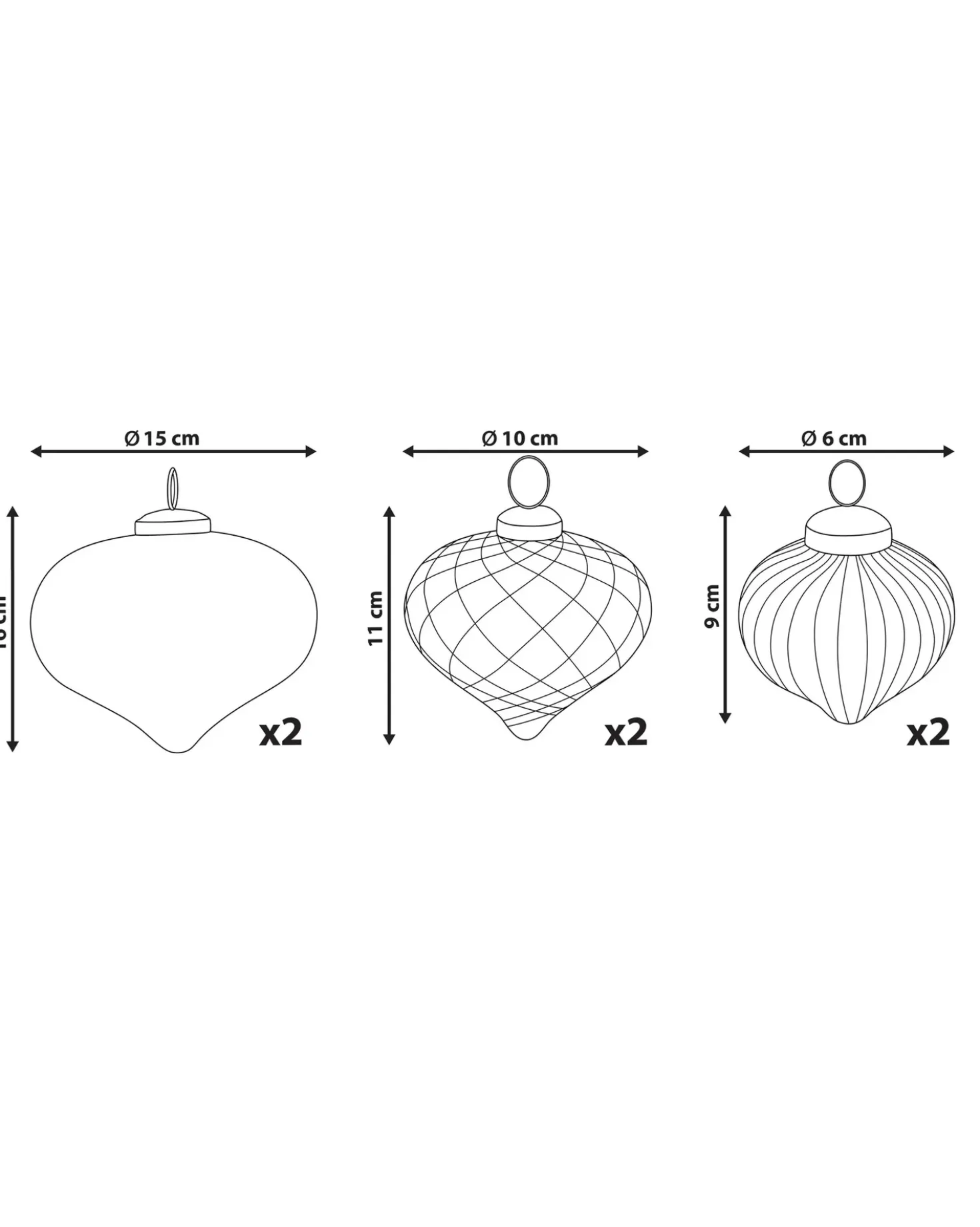 Set di 6 palline decorative ASTRALE Vetro Rosa