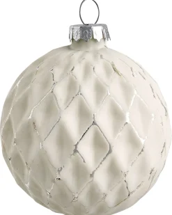 Set di 50 palline decorative SNOWFLAKE Vetro Rosso/Bianco