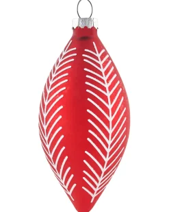 Set di 50 palline decorative SNOWFLAKE Vetro Rosso/Bianco