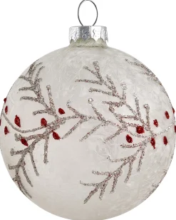 Set di 50 palline decorative SNOWFLAKE Vetro Rosso/Bianco