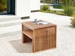 Set di 2 panche da giardino SULZANO 150 cm Legno d'acacia Marrone